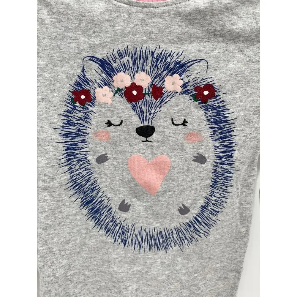 Kirkland Hedgehog gray long sleeve pajama top size 5